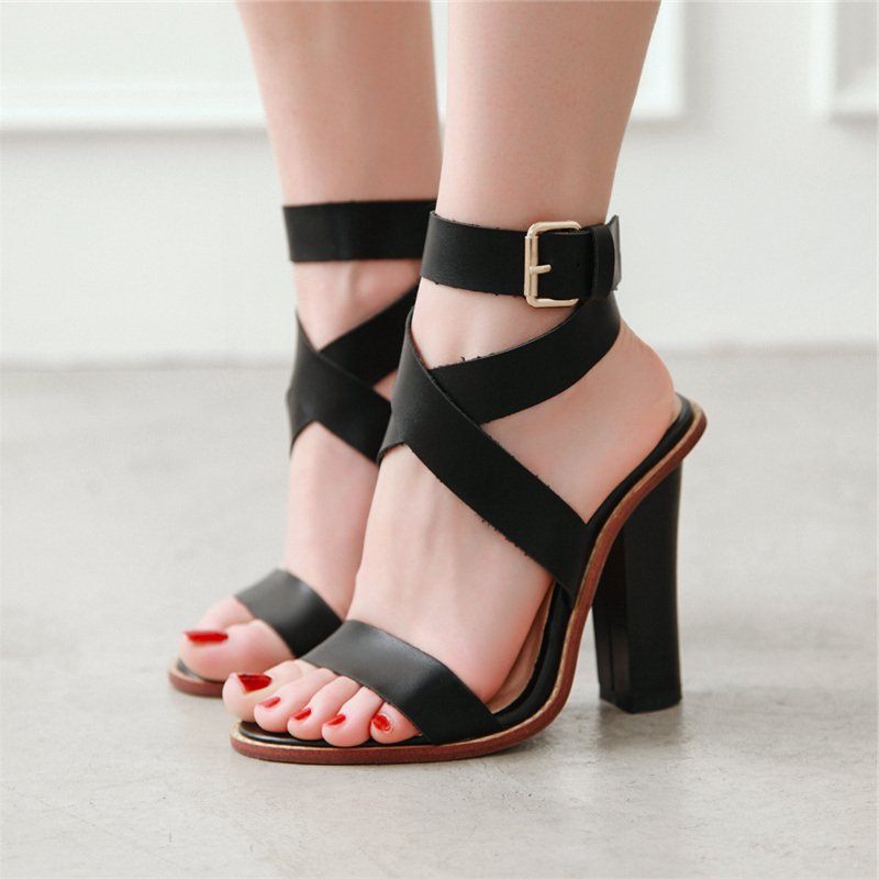 Women'S Shoes Big Feet - Damskie sandały gladiatorki wysokie obcasy letnie