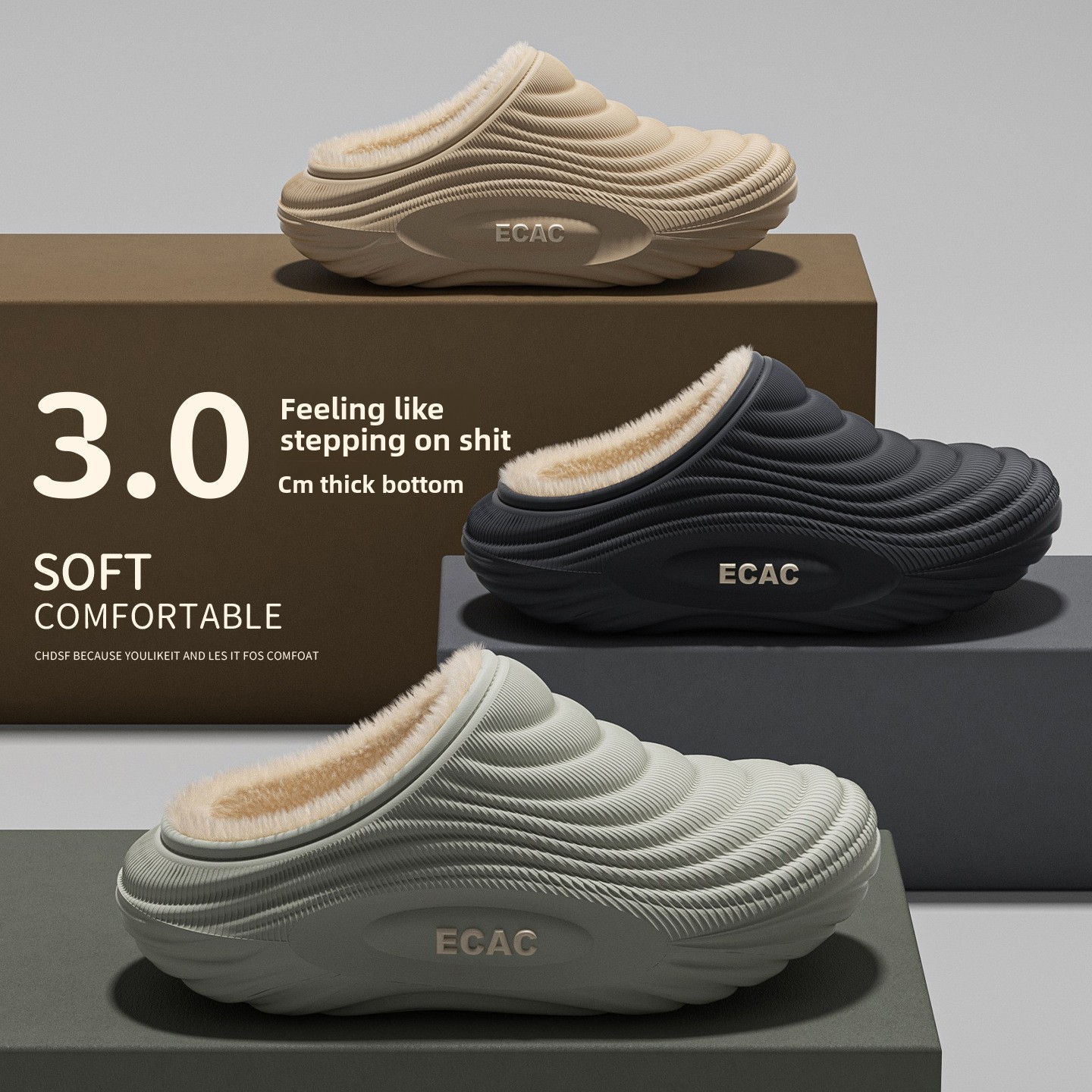 Women'S Shoes Water Resistant - Ciepłe, długie, pluszowe, wodoodporne kapcie domowe