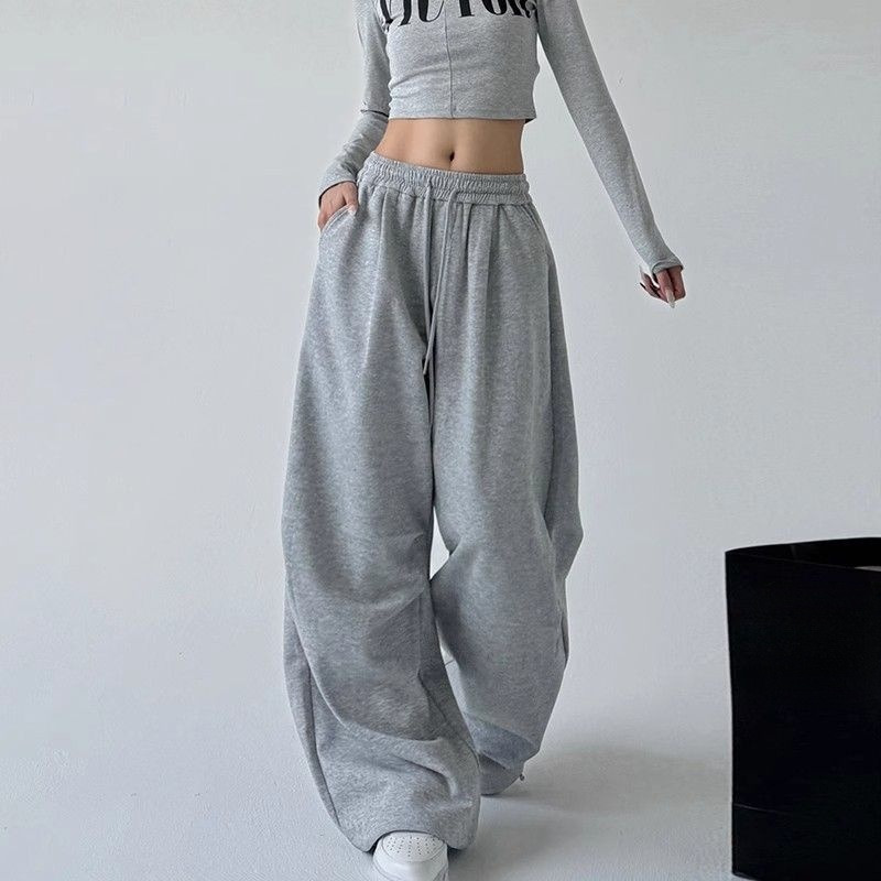 Women Shoes Joggers - Damskie spodnie dresowe z szerokimi nogawkami,