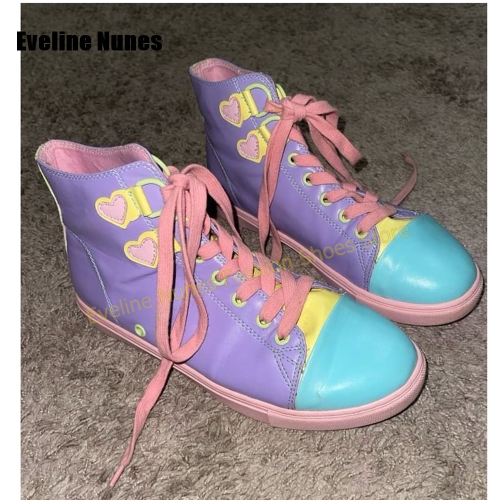 Women Shoes Sneakers - Słodkie sneakersy Y2K z wysoką cholewką,