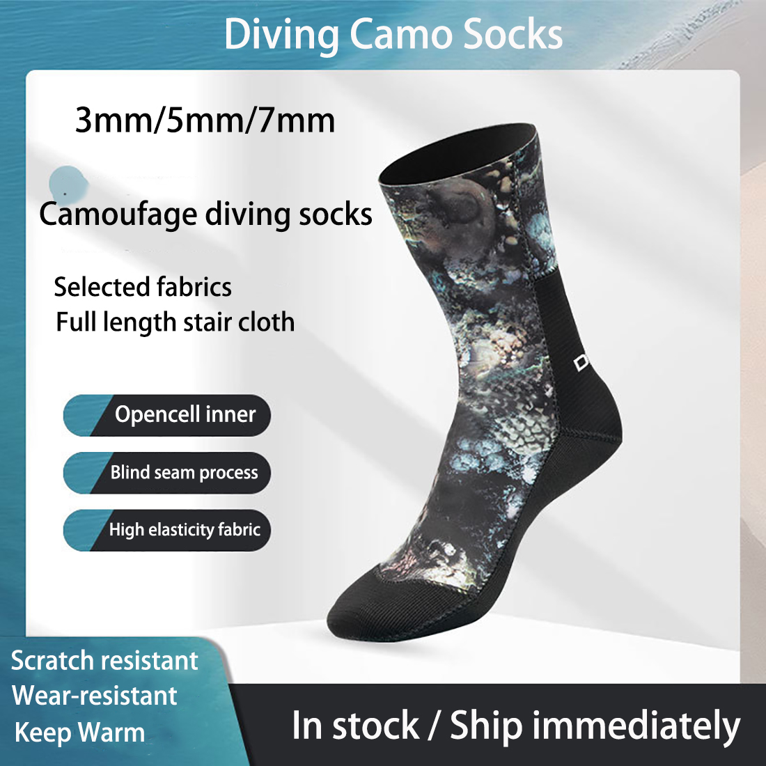 Women'S Shoes Neuropathy - 3/5/7mm neoprenowe skarpetki do nurkowania Camo