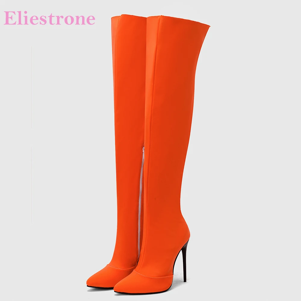 Women'S Shoes Big Feet - Nowe Zimowe Glamour Pomarańczowo-Żółte Damskie Kozaki