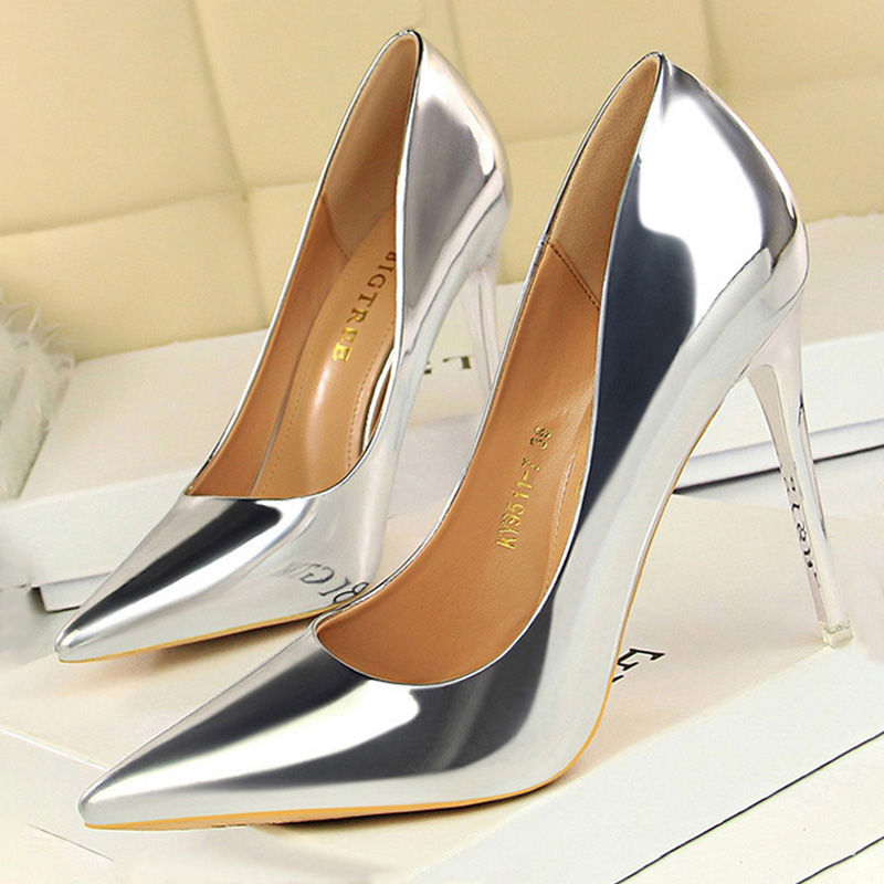 Women'S Shoes Big Feet - BIGTREE Shoes Woman Pumps Patent Leather