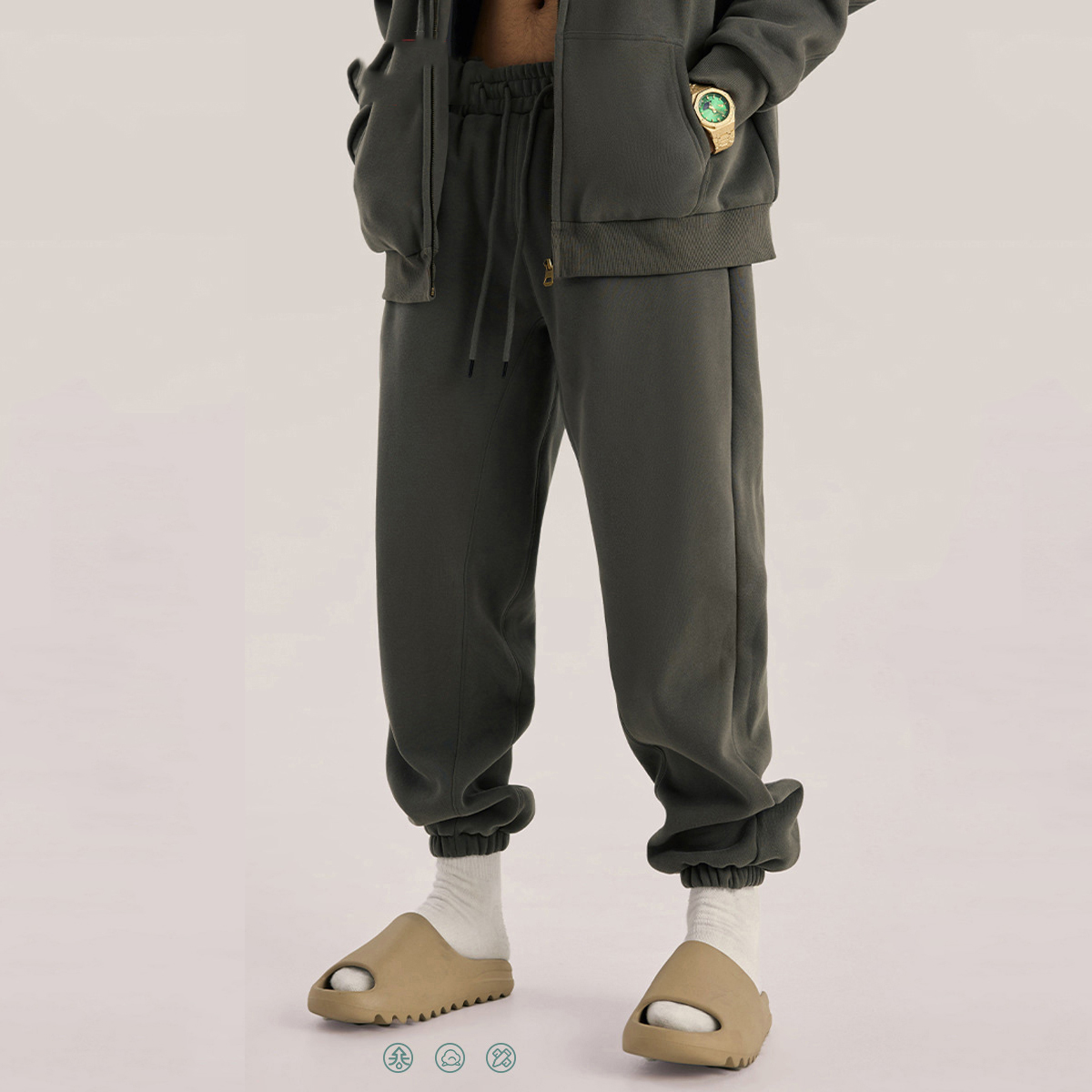 Women Shoes Joggers - Spodnie dresowe z polaru na zimę