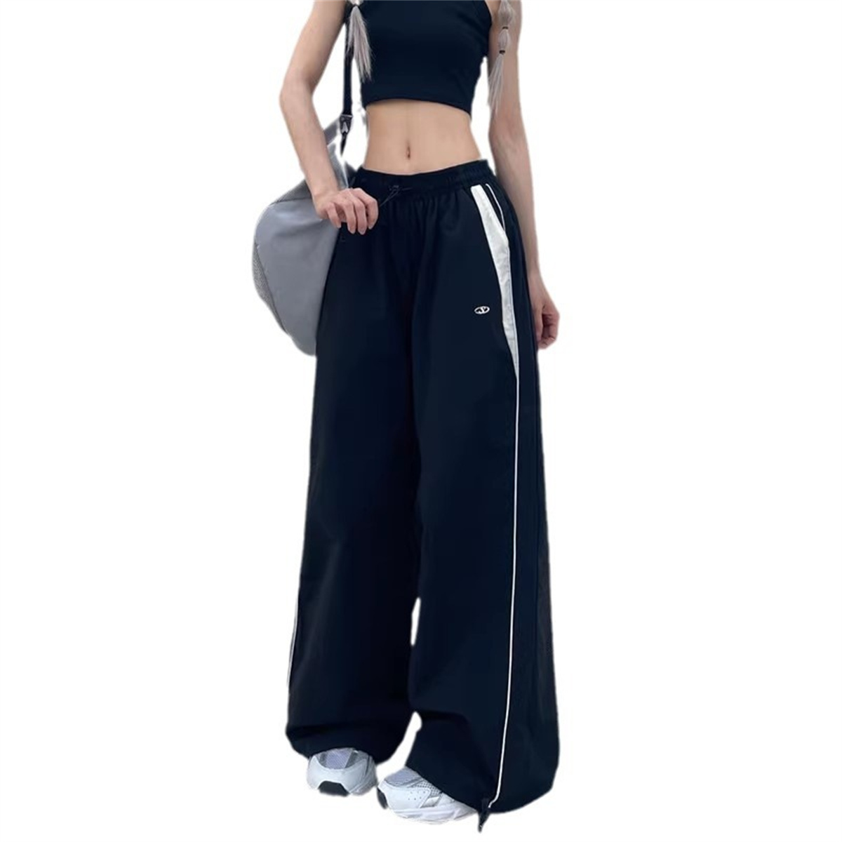 Retro Spodnie z szerokimi noga – Women Shoes Joggers recenzja i cena