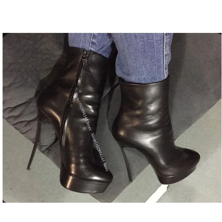 Czarne Matowe Botki do Połowy  – Women'S Shoes Big Feet recenzja i cena